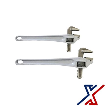 X1 TOOLS 14 & 18 Aluminum Pipe Wrench with a 90 Degree Head Offset Set of 2 1 Set by X1 Tools X1E-HAN-WRE-PIP-9060x1